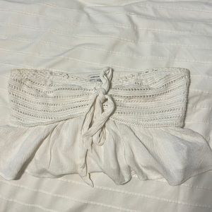 White American eagle flowy crop top